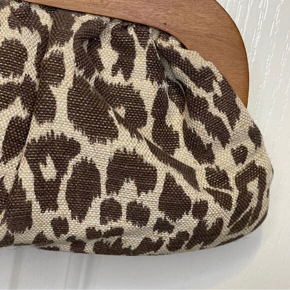 Vintage Sondra Robert’s Animal Print Crossbody or Shoulder Bag Purse Cream Brown - Picture 4 of 14
